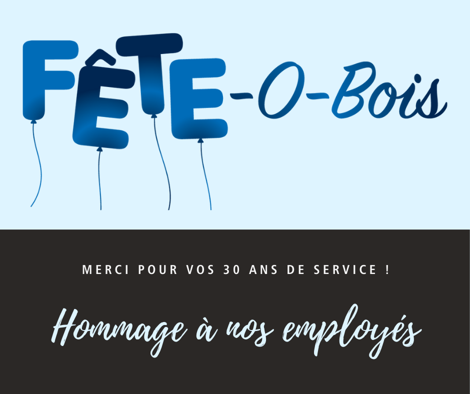 Merci à nos employés qui ont eu 30 ans de service au 30 juin 2021
