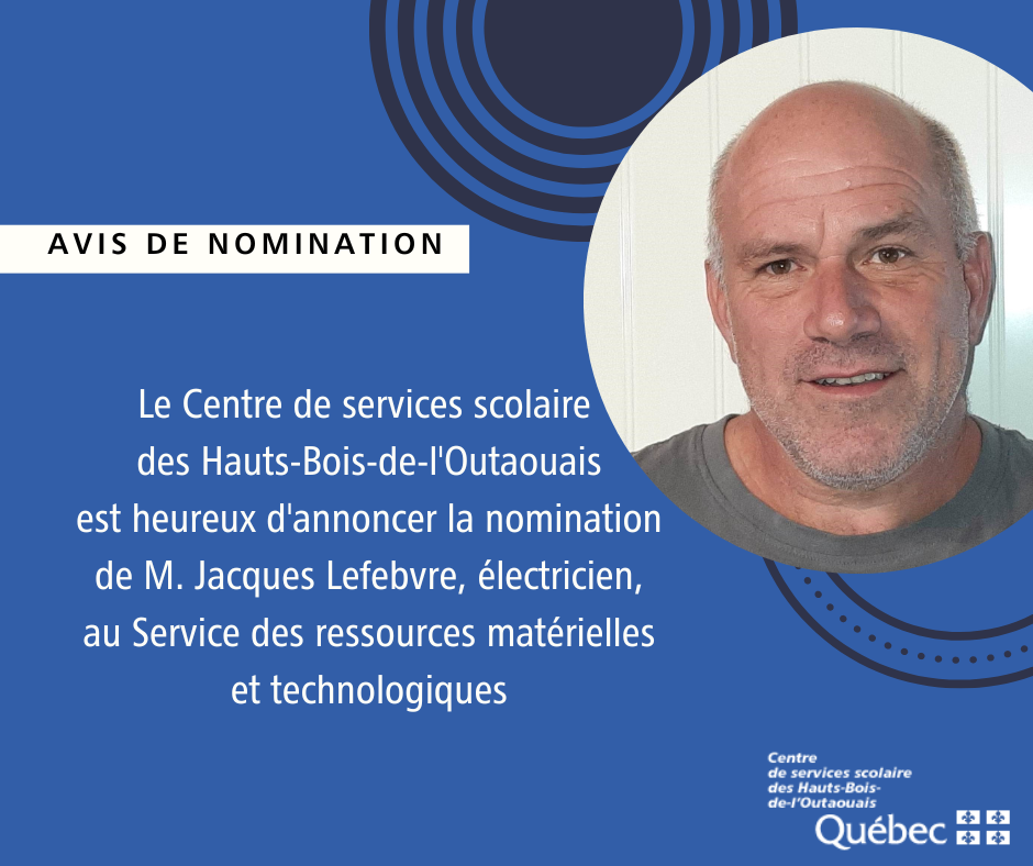 Nomination d'un électricien au Service des ressources matérielles et technologiques