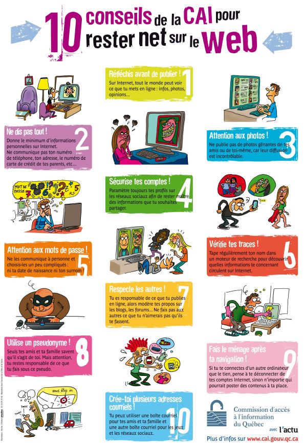 Élèves du secondaire : Comment protéger tes renseignements personnels et ta vie privée sur les médias sociaux et sur Internet ?