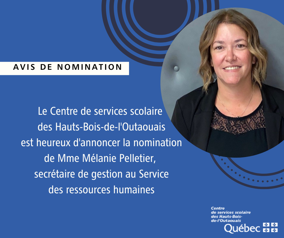 Nomination d'une secrétaire de gestion au Service des ressources humaines