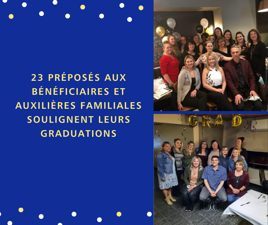 Vingt-trois préposés aux bénéficiaires et auxiliaires familiales soulignent leurs graduations