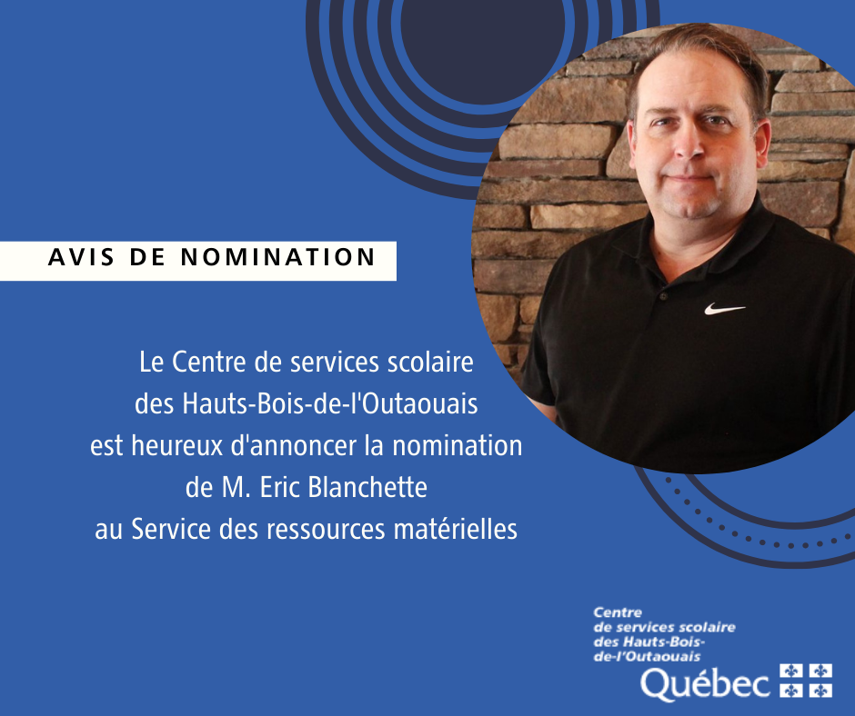 Nomination d’un coordonnateur au Service des ressources matérielles et technologiques