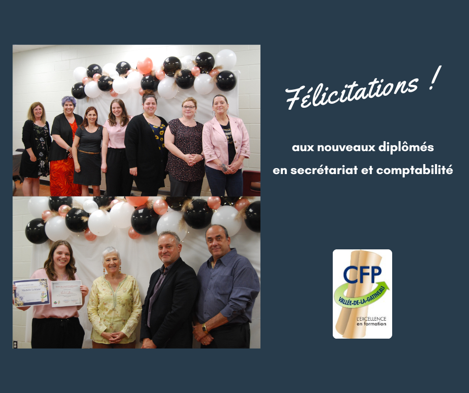 Félicitations aux nouveaux diplômés en secrétariat et comptabilité