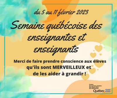 Semaine québécoise des enseignantes et enseignants