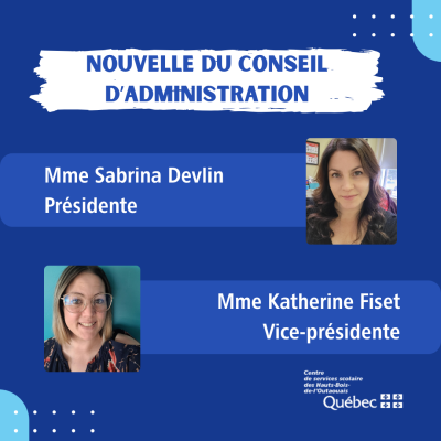 Nomination à la vice-présidence et présentation des représentants-parents au conseil d’administration du CSSHBO