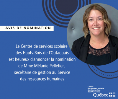 Nomination d'une secrétaire de gestion au Service des ressources humaines