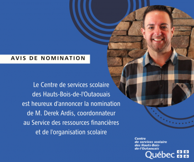 Nomination d’un coordonnateur au Service des ressources financières et de l’organisation scolaire