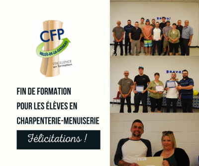 Fin de formation pour les élèves en charpenterie-menuiserie