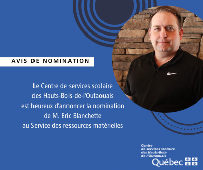 Nomination d’un coordonnateur au Service des ressources matérielles et technologiques