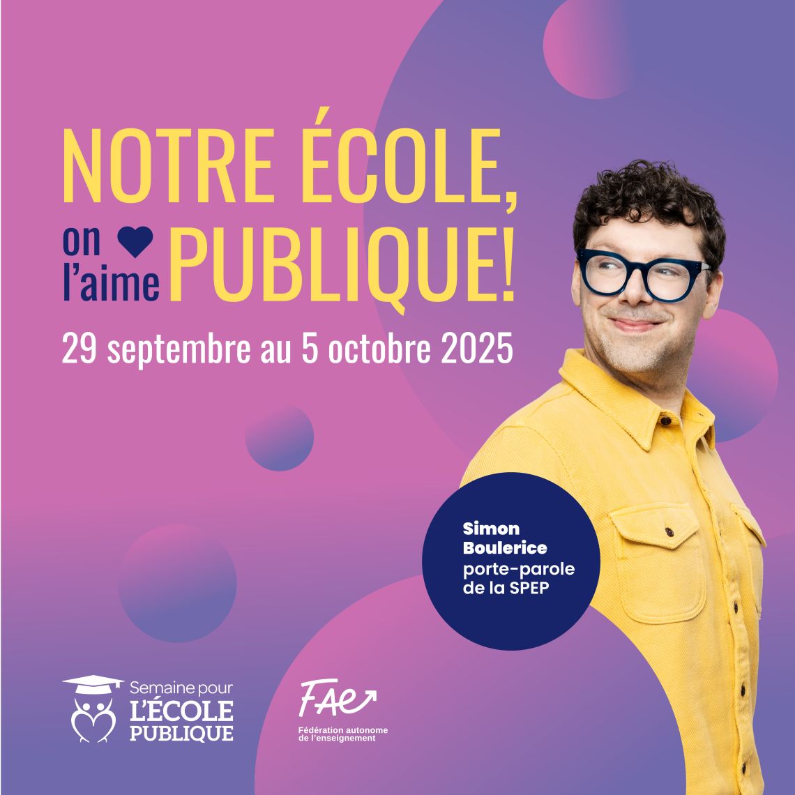 Semaine pour l’école publique 2025 | Notre école, on l’aime publique !