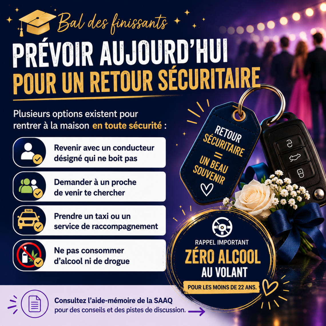 Bal des finissants : prévoir un retour sécuritaire